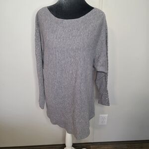 Siren Lily Heather Gray Embellished Maternity Sweater - Size M